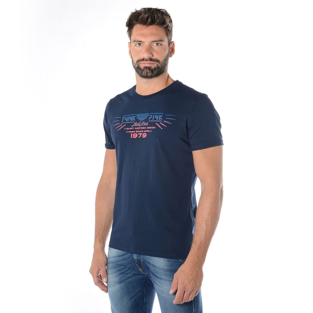 Think Pink T-shirt Uomo Manica Corta ss1902 Economico