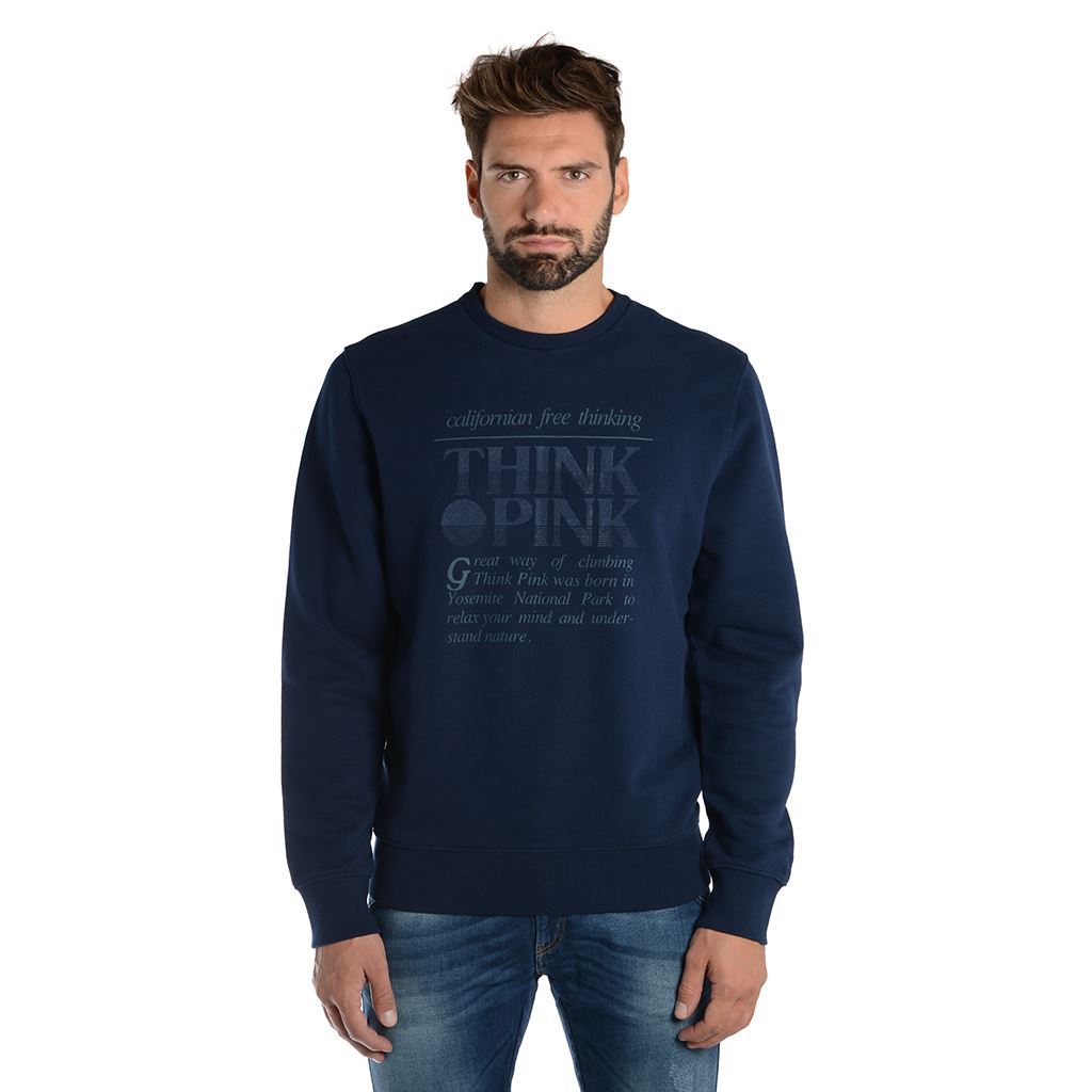 Think Pink Felpa Uomo Girocollo fw1800 Moda