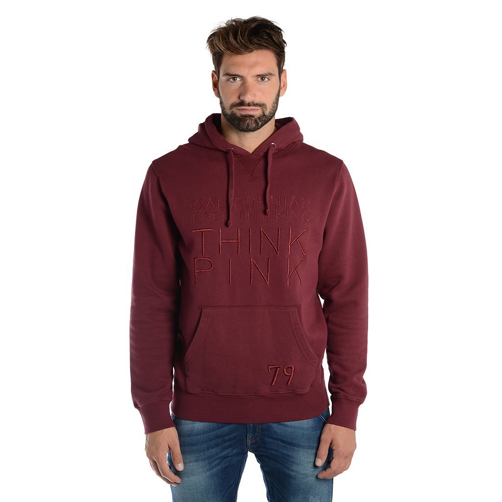 Think Pink Felpa Uomo con Cappuccio fw1802 Italy