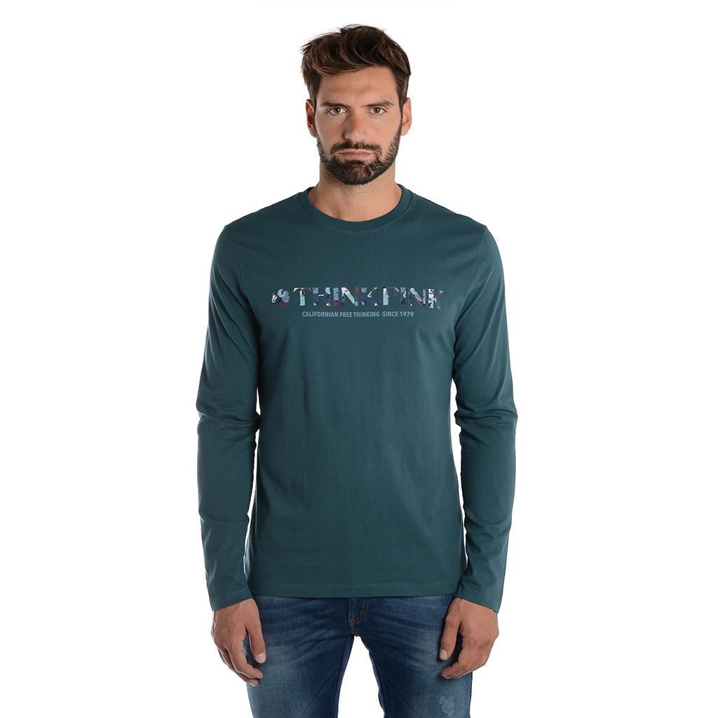 Think Pink T-shirt Uomo Manica Lunga fw1801 Vendita