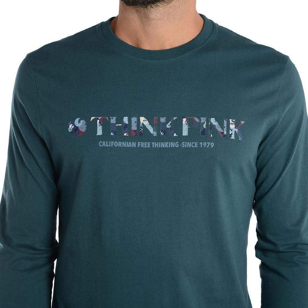 Think Pink T-shirt Uomo Manica Lunga fw1801 Vendita