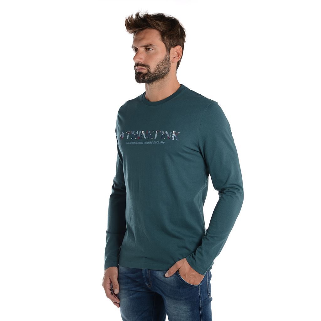 Think Pink T-shirt Uomo Manica Lunga fw1801 Vendita