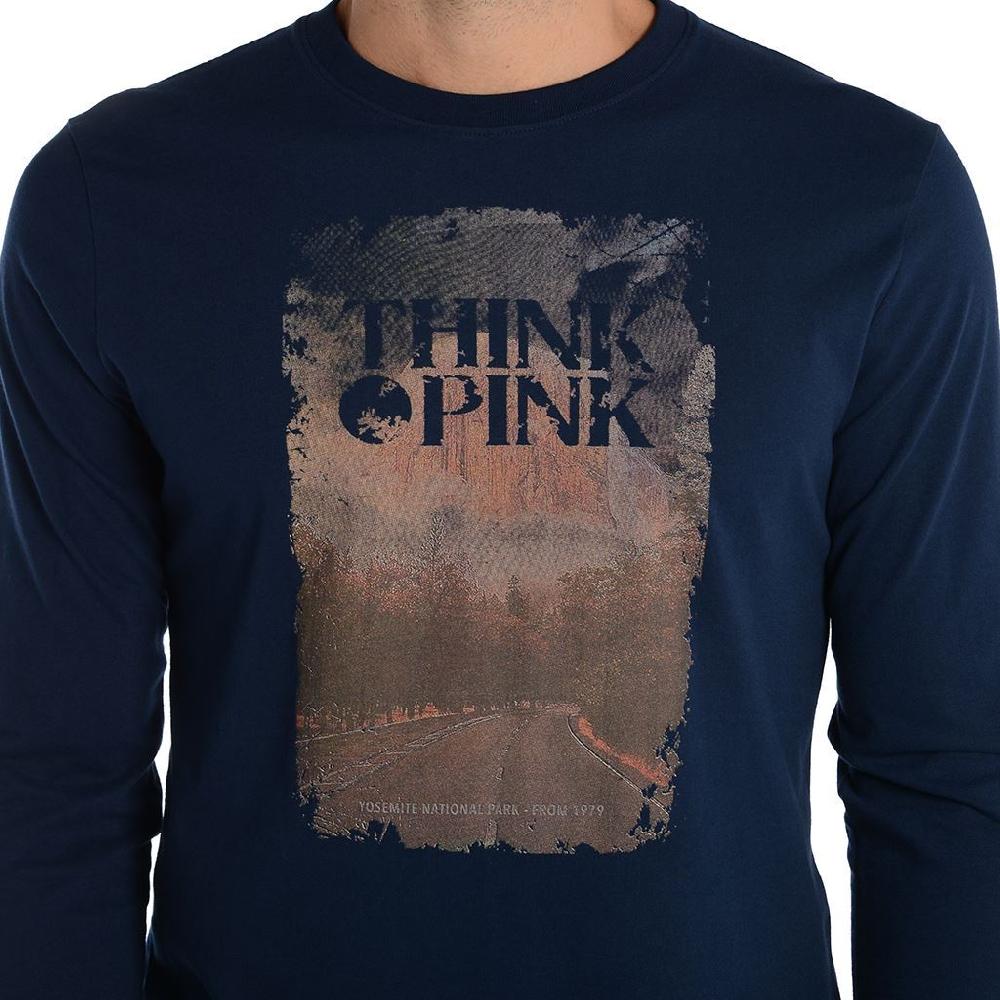 Think Pink T-shirt Uomo Manica Lunga fw1802 Promozione