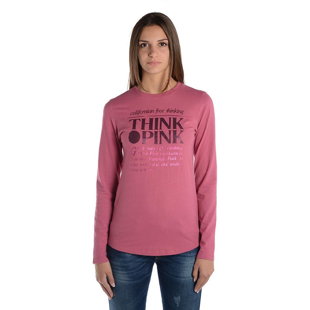 Think Pink T-shirt Donna Manica Lunga fw1800 Vendita Calda