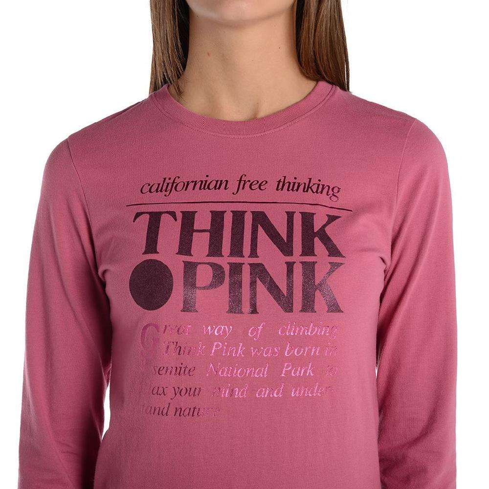 Think Pink T-shirt Donna Manica Lunga fw1800 Vendita Calda