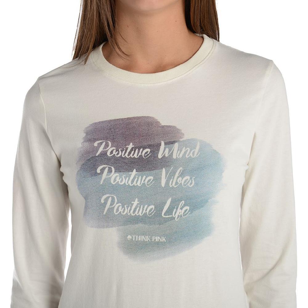Think Pink T-shirt Donna Manica Lunga fw1802 Vendita Economica