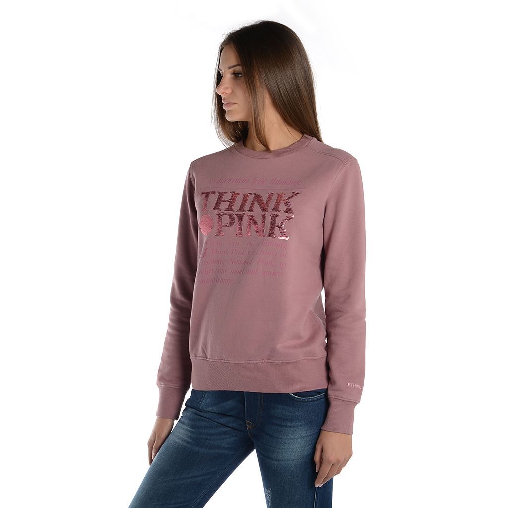 Think Pink Felpa Donna Girocollo fw1800 Saldi Di Fabbrica