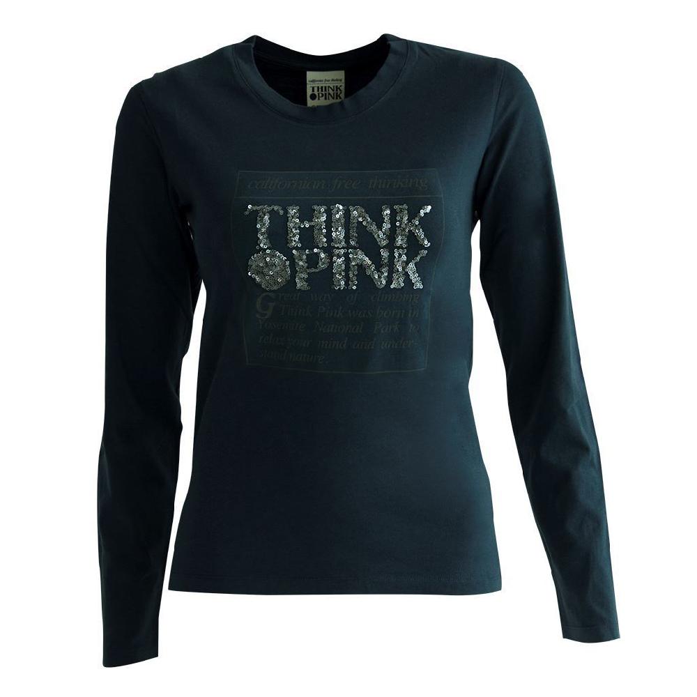 Think Pink T-shirt Donna Manica Lunga fw1600 Pezzi Unici