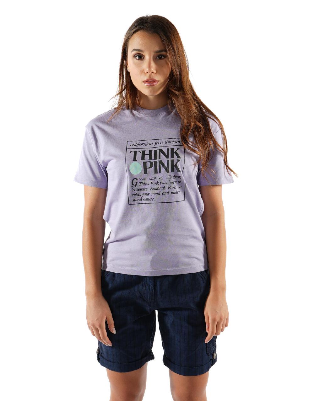 Think Pink T-shirt Donna Logo manica corta ss2200 Smaltimento dello stoccaggio