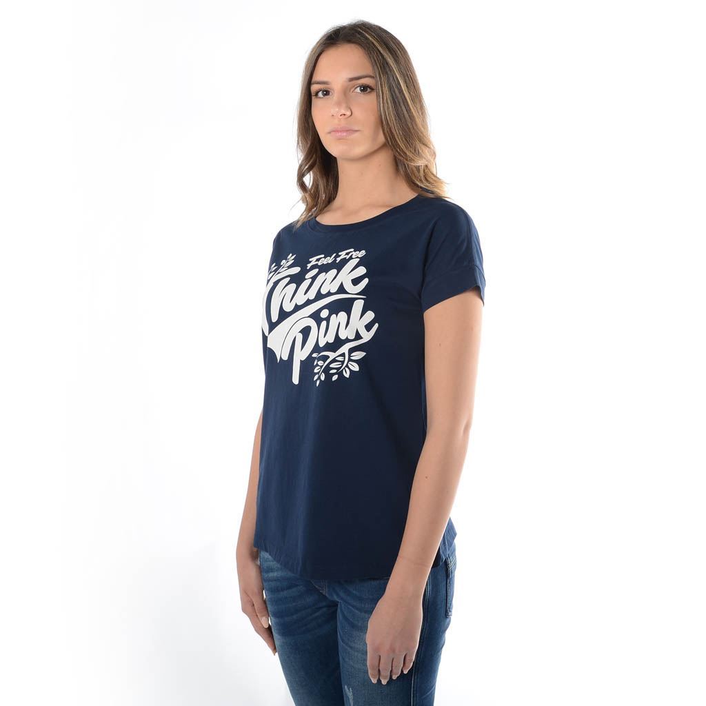 Think Pink T-shirt Donna Manica Corta ss1907 Saldi Di Fabbrica