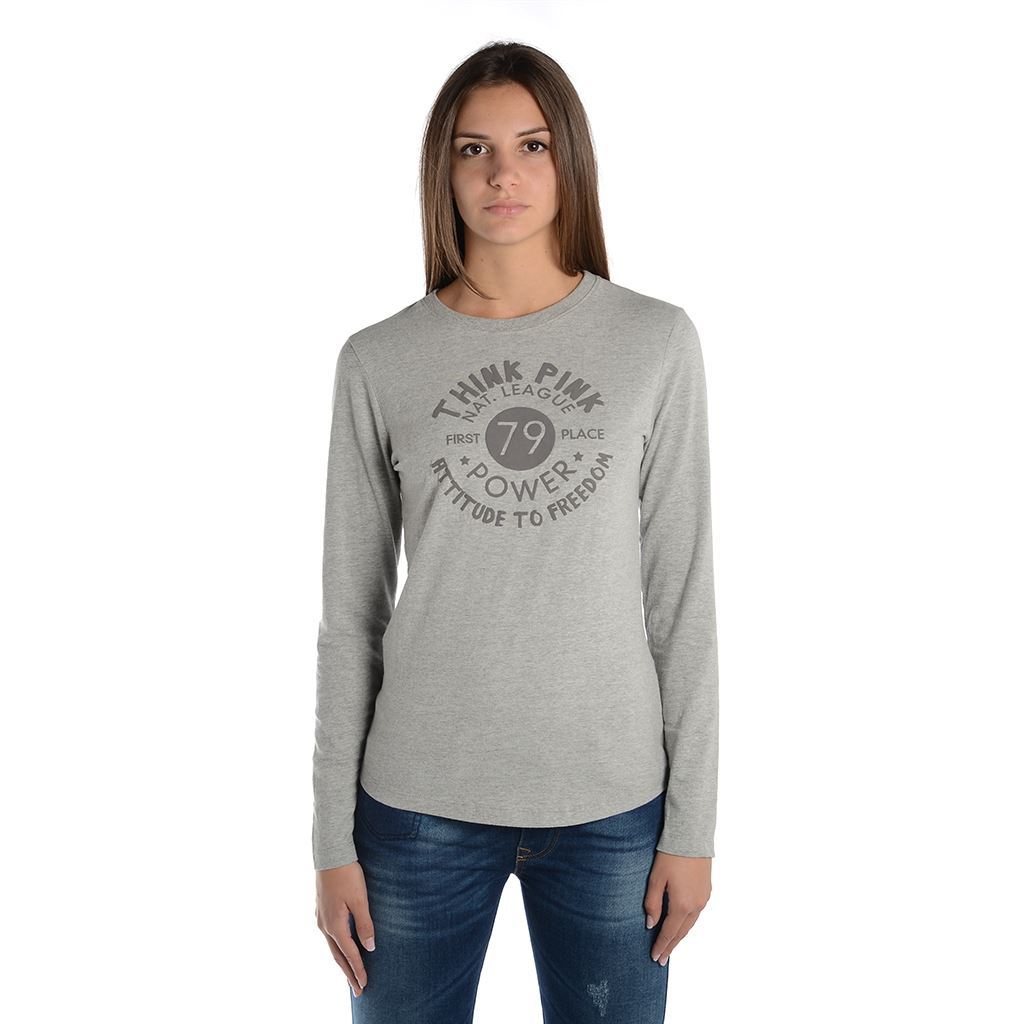 Think Pink T-shirt Donna Manica Lunga fw1801 ACQUISTA ORA