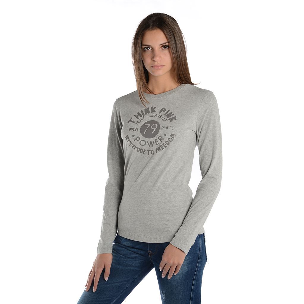 Think Pink T-shirt Donna Manica Lunga fw1801 ACQUISTA ORA