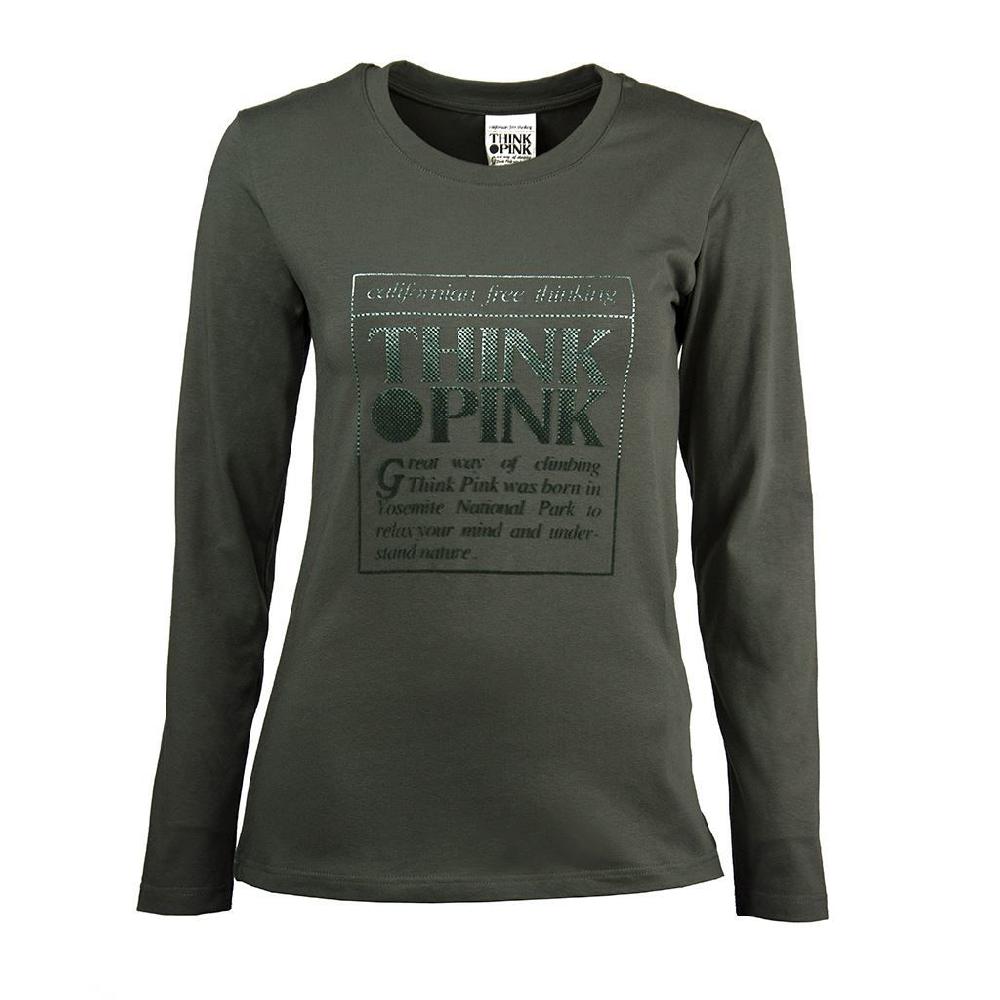Think Pink T-shirt Donna Manica Lunga fw1700 Pezzi Unici