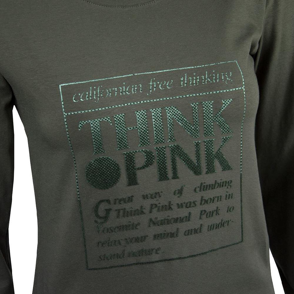 Think Pink T-shirt Donna Manica Lunga fw1700 Pezzi Unici