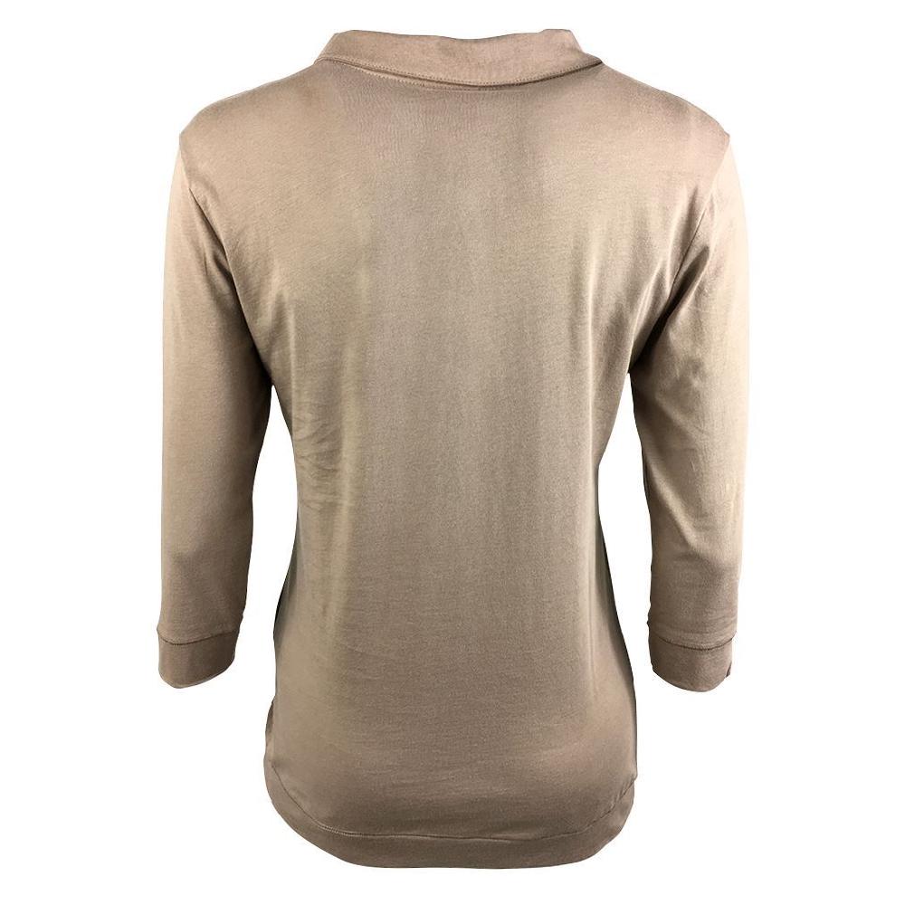 Think Pink POLO DONNA IN JERSEY DI COTONE TINTO CAPO MANICA 3/4 RICAMO E PATCH LOGO Outlet