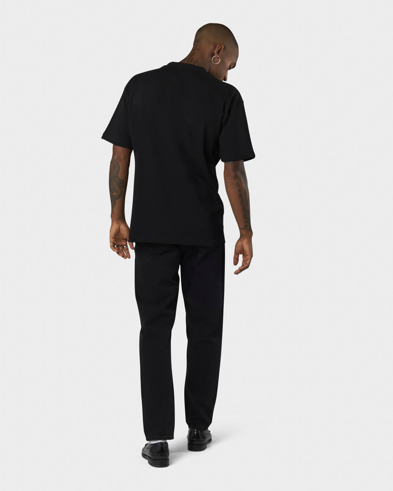 Vision Of Super BLACK T-SHIRT WITH HEARTBEAT PRINT ON FRONT AND METAL LABEL Nuovo