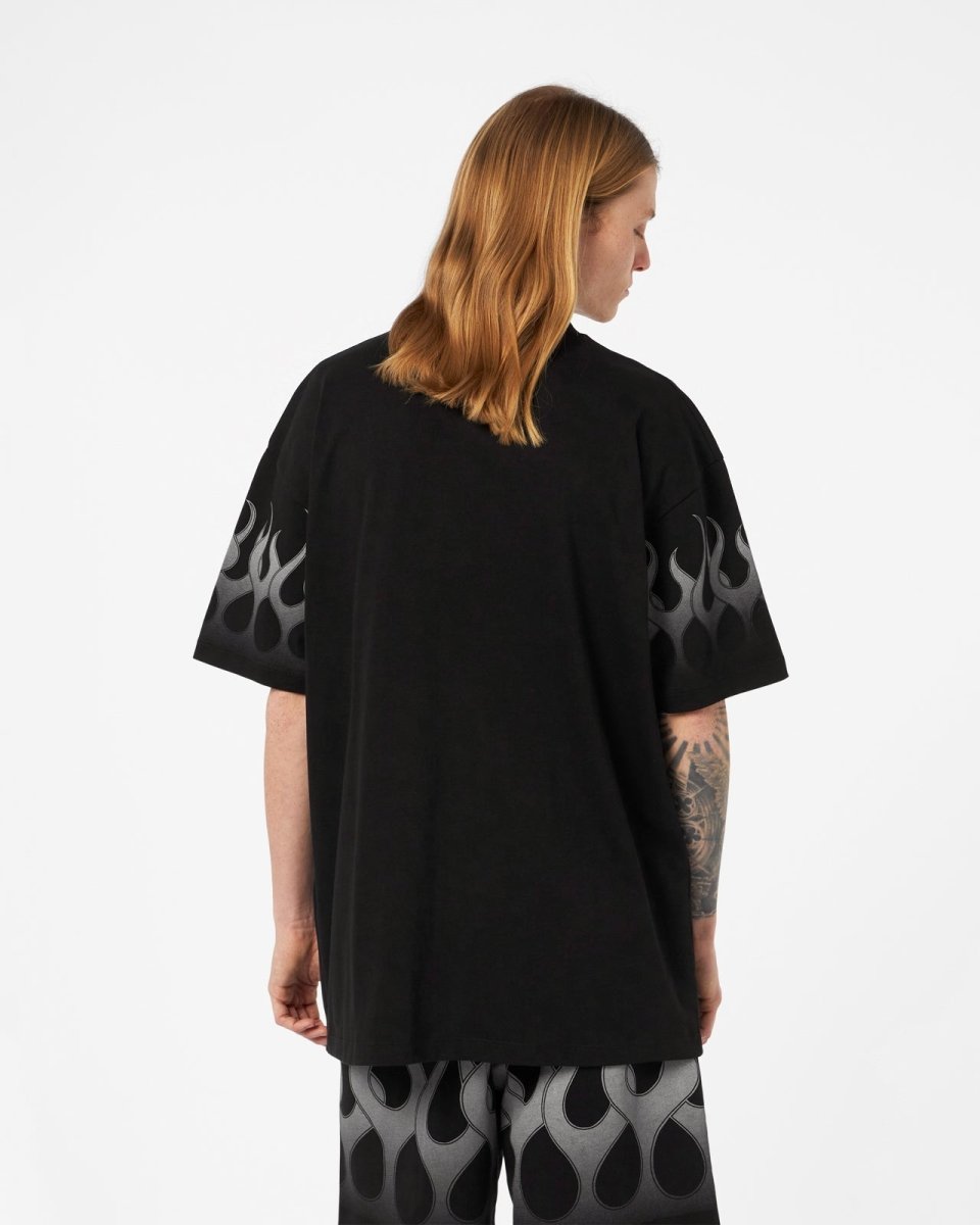 Vision Of Super BLACK T-SHIRT WITH GREY FLAMES Online