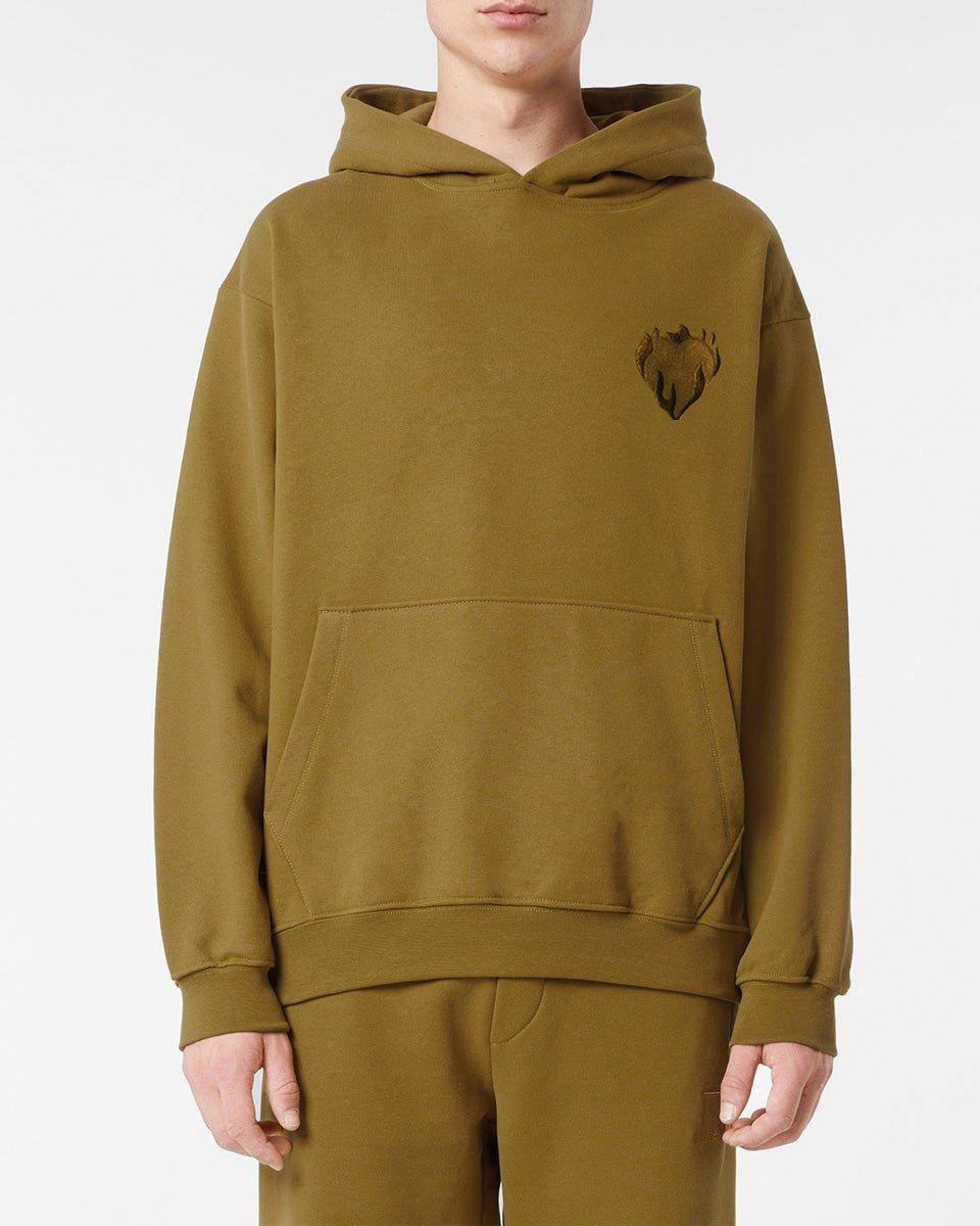 Vision Of Super PLANTATION HOODIE WITH EMBROIDERED FLAMING HEART Spedizione Gratuita