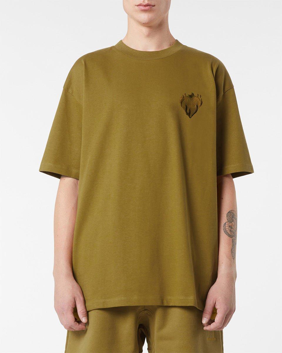 Vision Of Super PLANTATION T-SHIRT WITH EMBROIDERED FLAMING HEART Negozi Online
