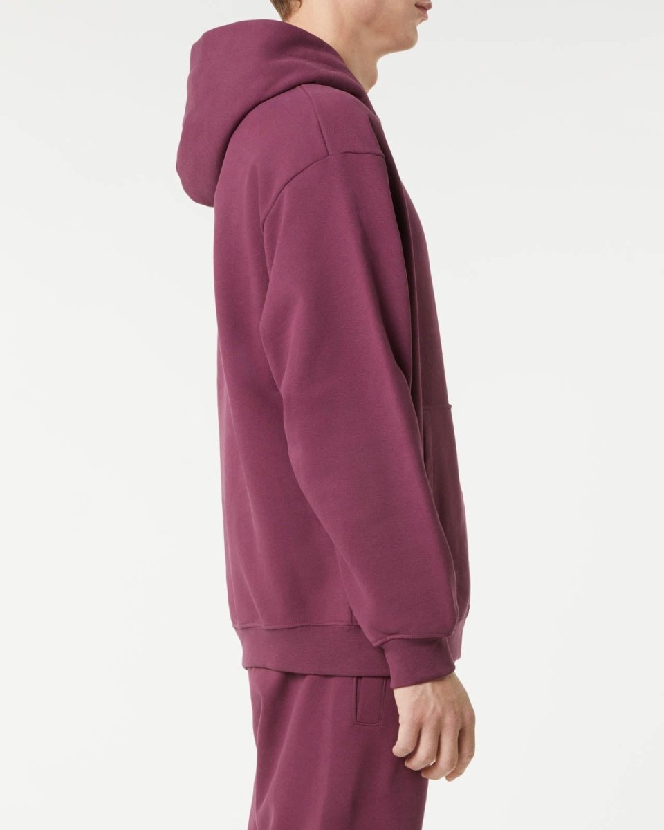 Vision Of Super GRAPE WINE HOODIE WITH EMBROIDERED FLAMING HEART Affare Del Giorno