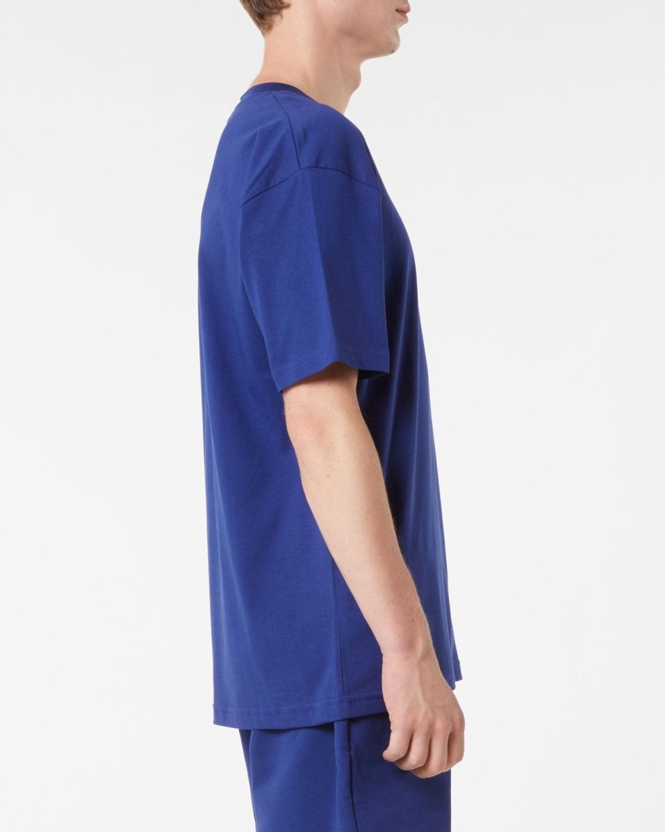 Vision Of Super BLUE T-SHIRT WITH EMBROIDERED FLAMING HEART Prezzo Ridotto