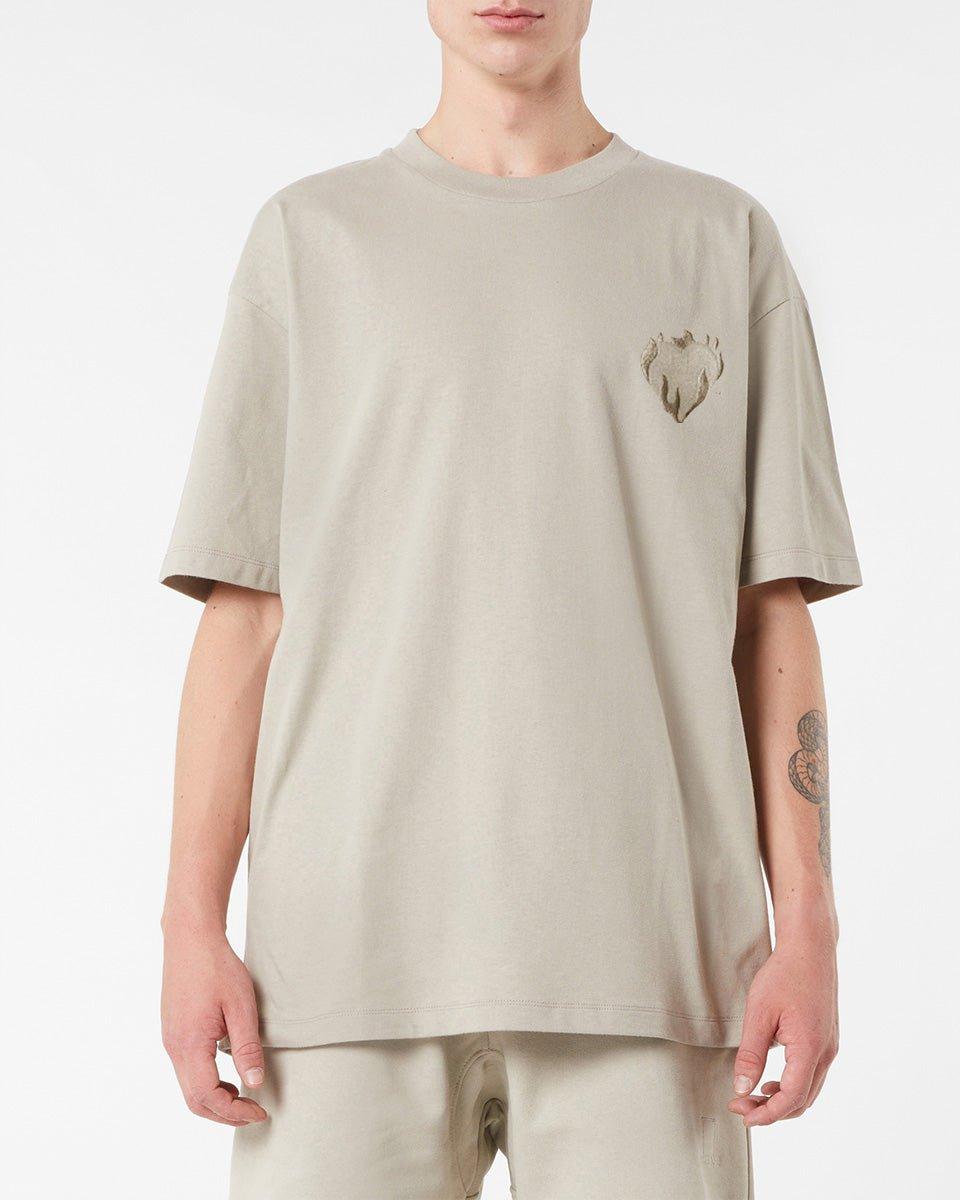 Vision Of Super LONDON FOG T-SHIRT WITH EMBROIDERED FLAMING HEART Novità