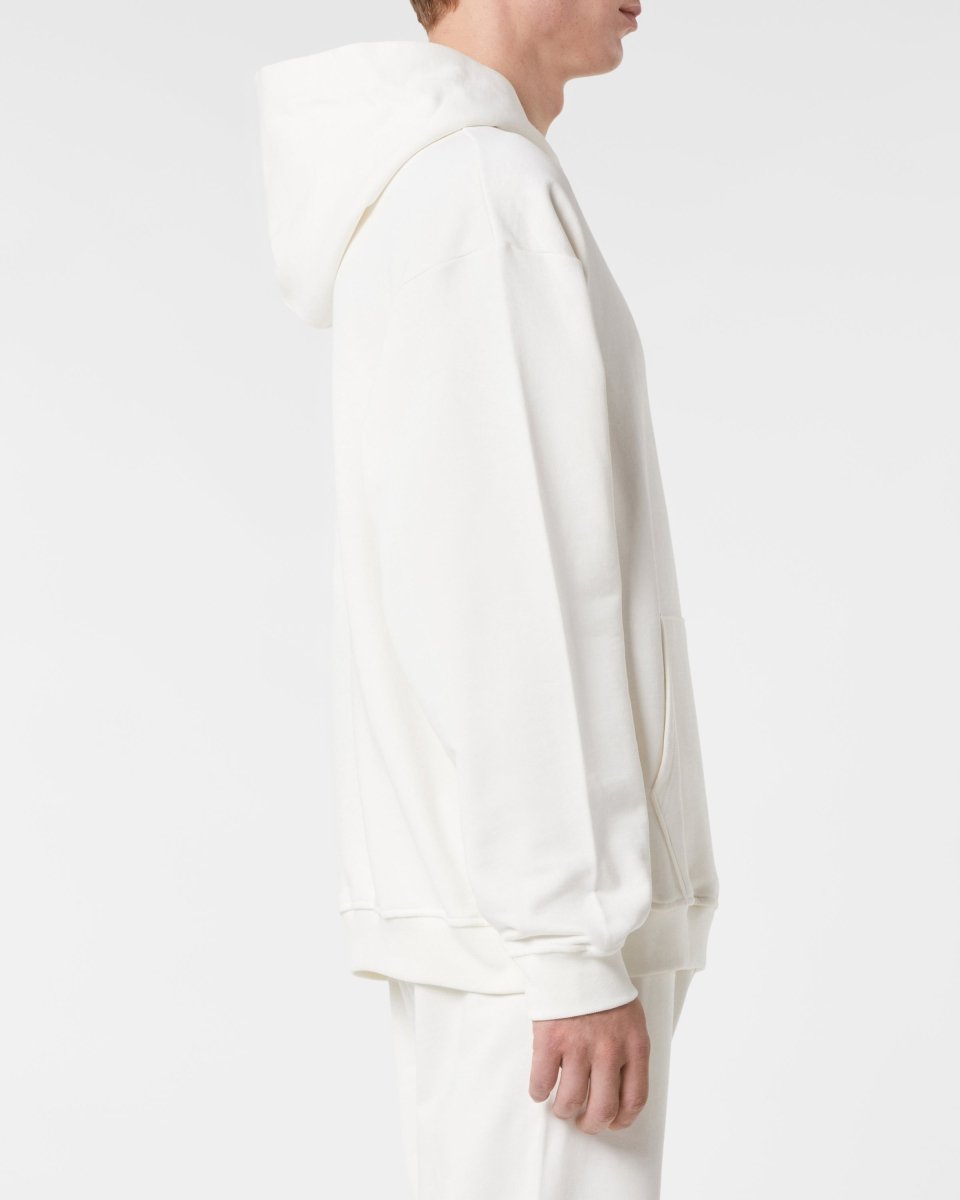 Vision Of Super OFF WHITE HOODIE WITH EMBROIDERED FLAMING HEART Economico