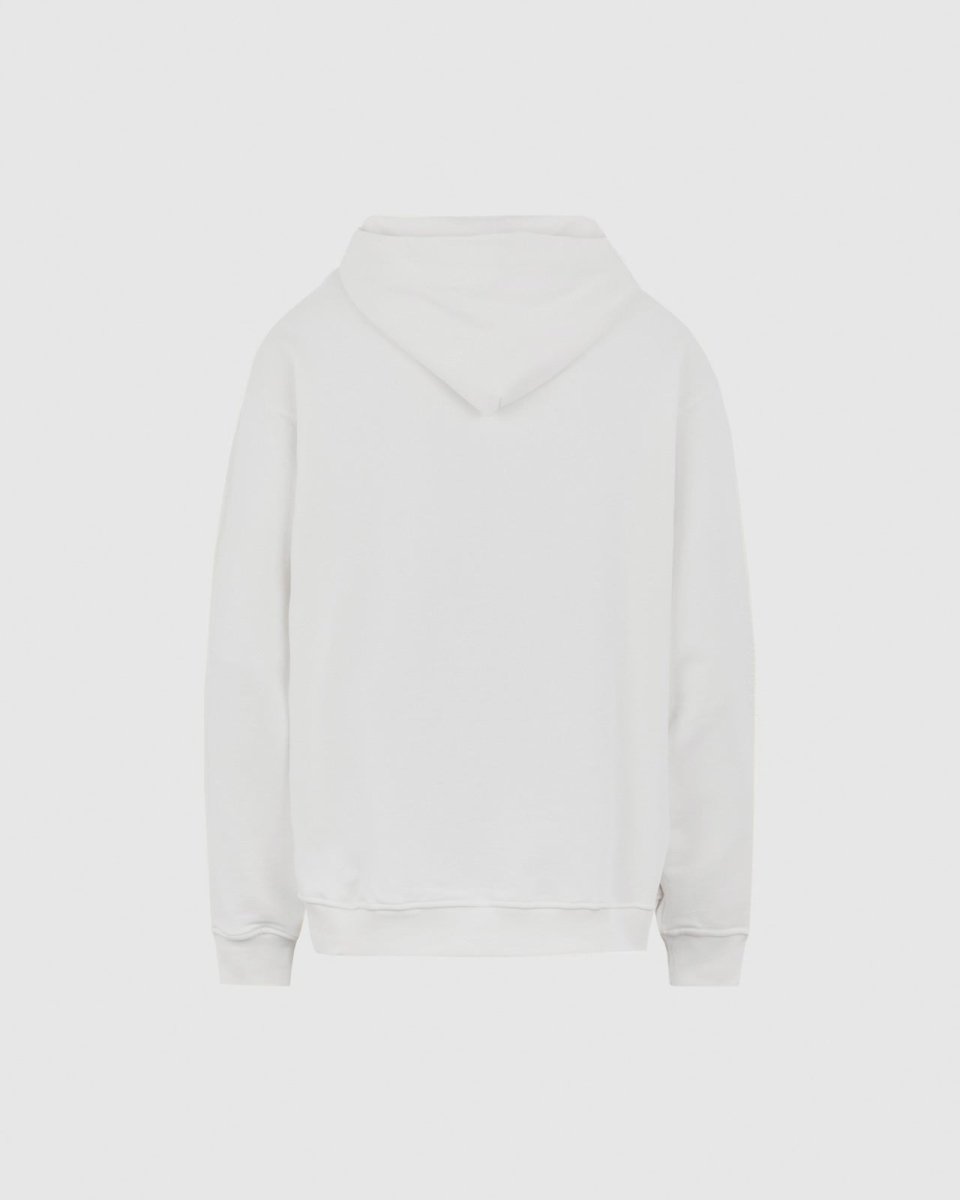 Vision Of Super OFF WHITE HOODIE WITH EMBROIDERED FLAMING HEART Economico