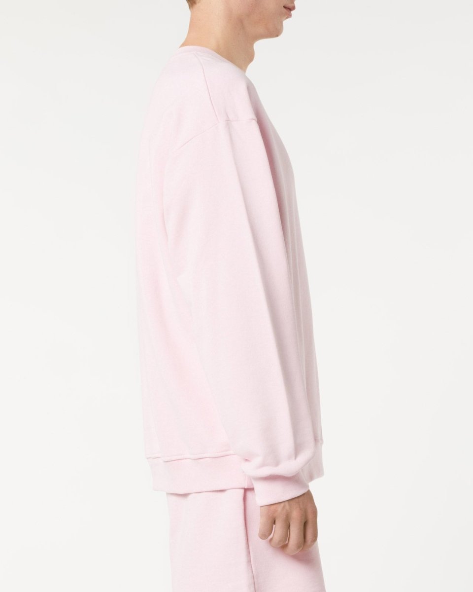 Vision Of Super PINK CREWNECK WITH EMBROIDERED FLAMING HEART Vendita Economica
