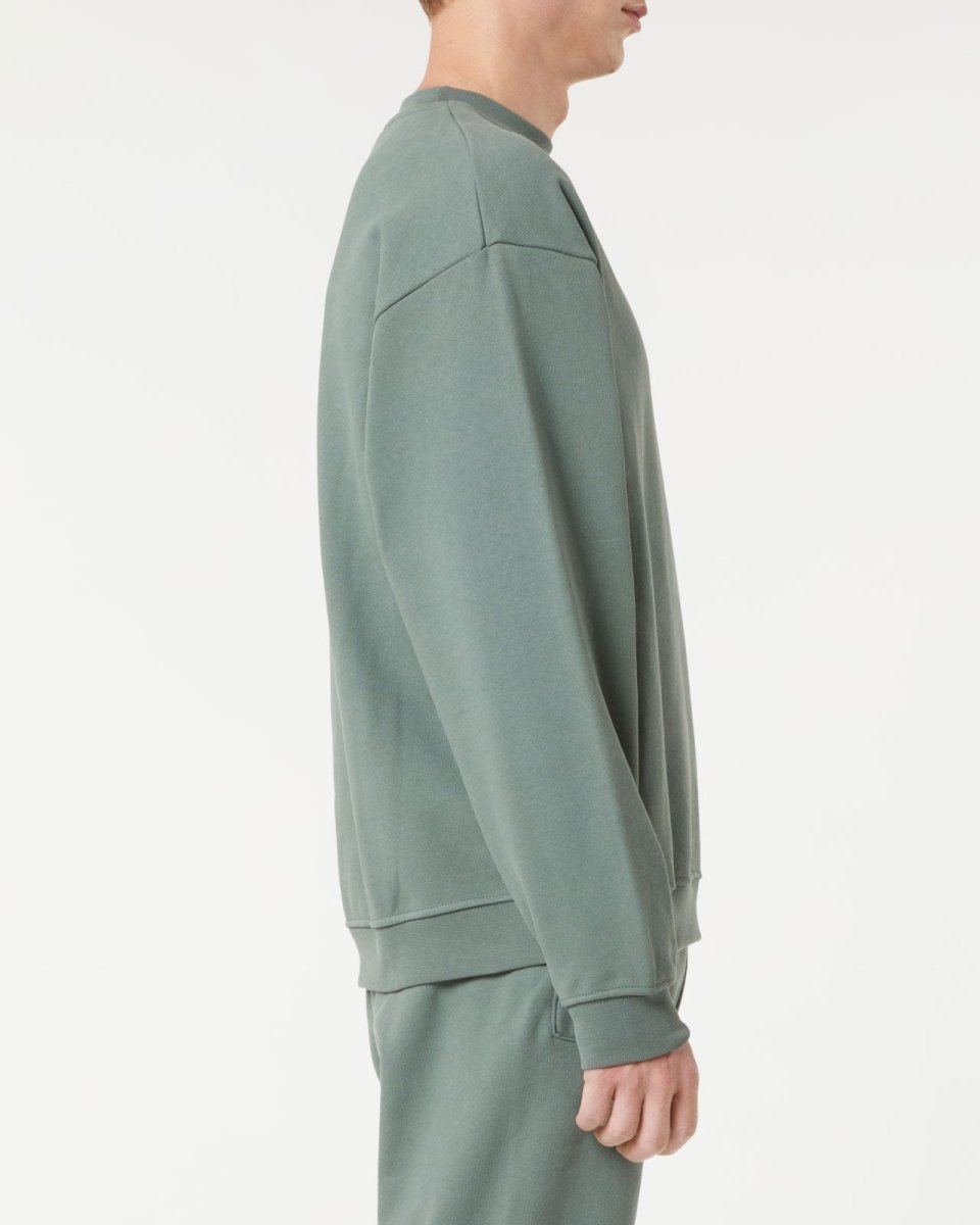 Vision Of Super BALSAM GREEN CREWNECK WITH EMBROIDERED FLAMING HEART Negozio