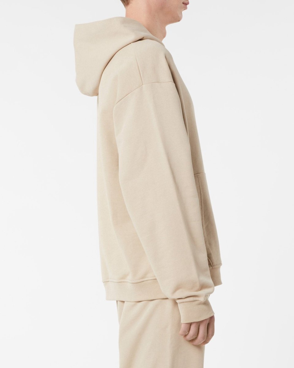 Vision Of Super LIGHT BROWN HOODIE WITH EMBROIDERED FLAMING HEART Nuova