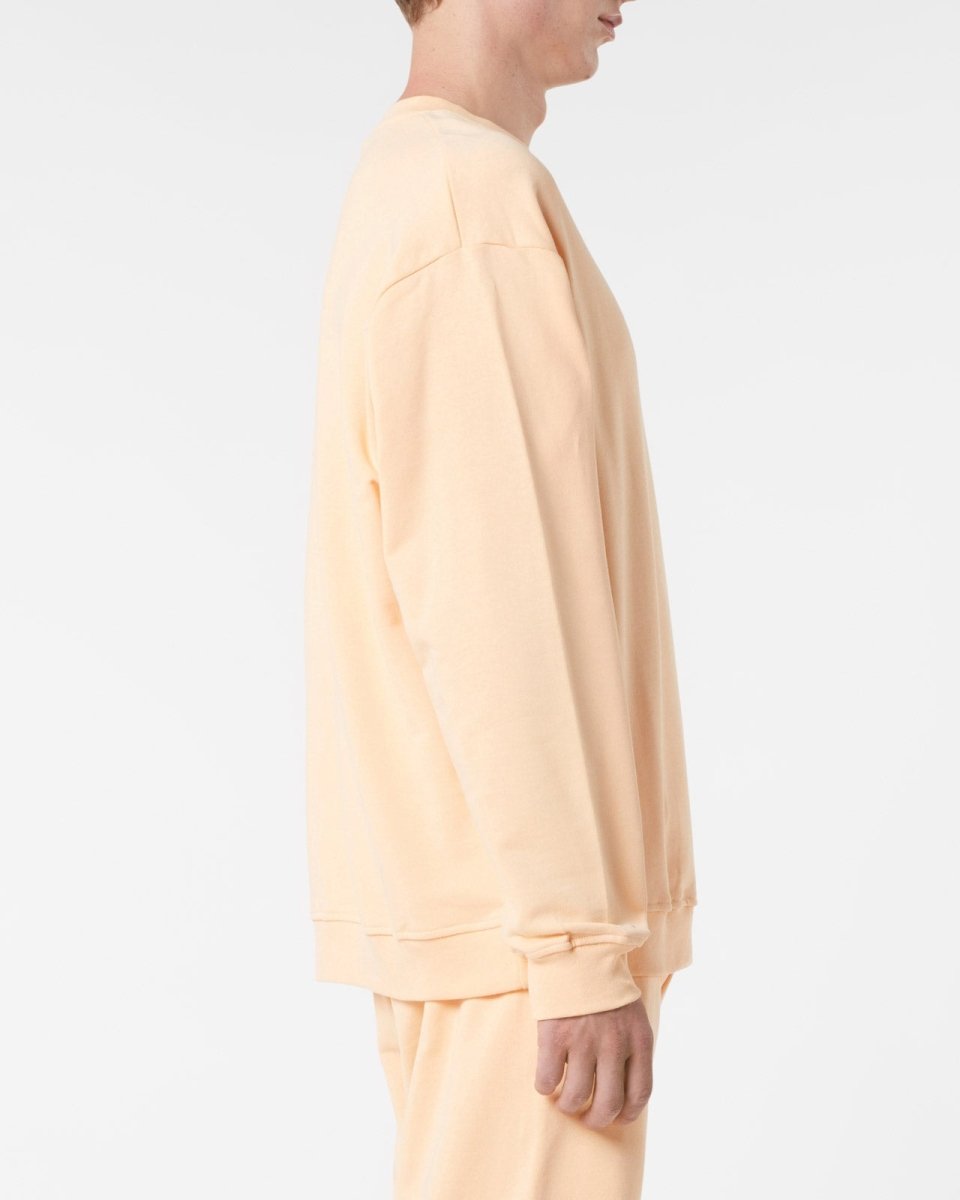 Vision Of Super PEACH CREWNECK WITH EMBROIDERED FLAMING HEART Italy