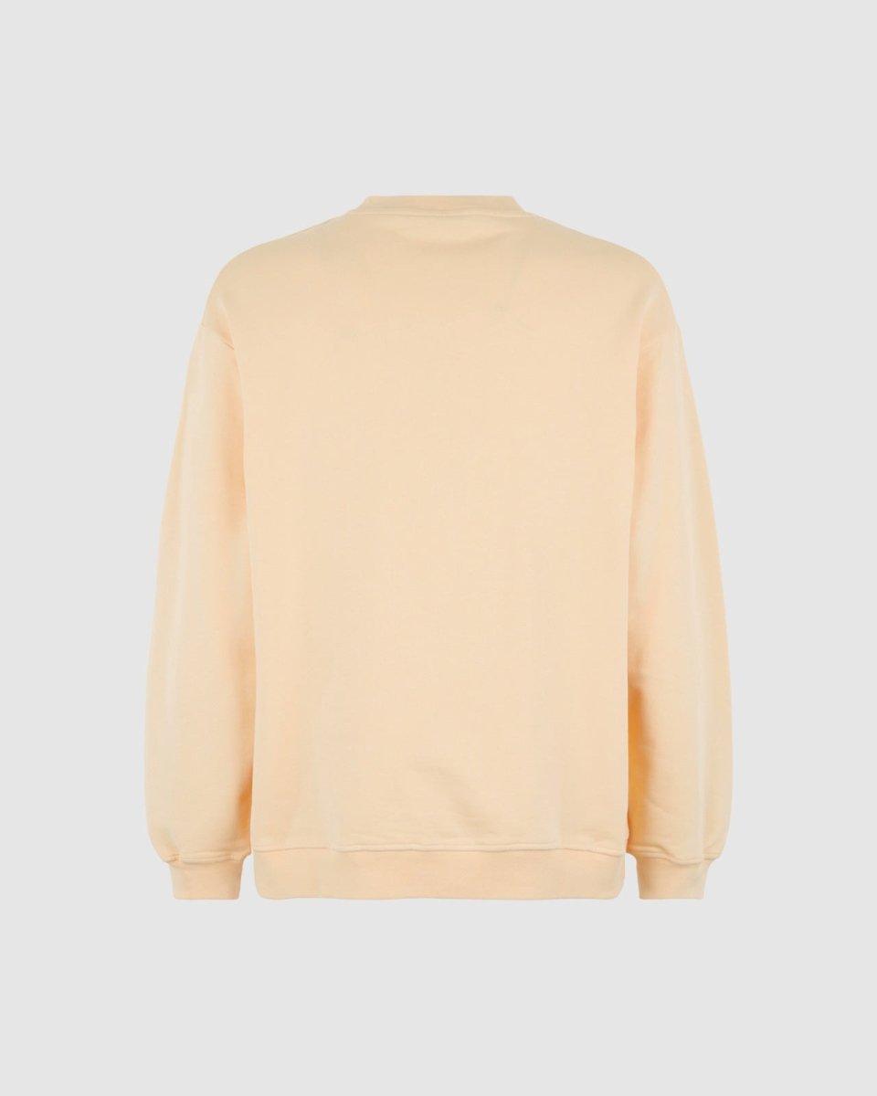 Vision Of Super PEACH CREWNECK WITH EMBROIDERED FLAMING HEART Italy