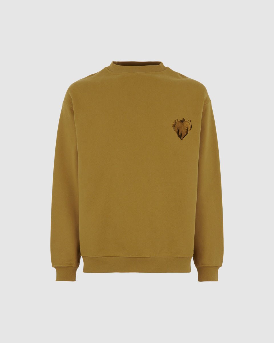Vision Of Super PLANTATION CREWNECK WITH EMBROIDERED FLAMING HEART 2025