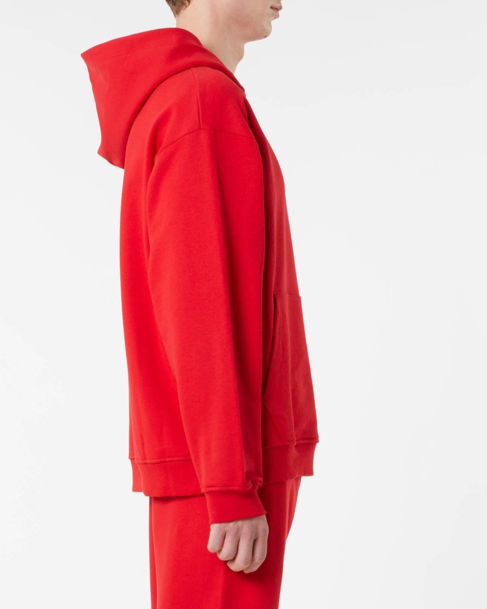 Vision Of Super RED HOODIE WITH EMBROIDERED FLAMING HEART Nuovo