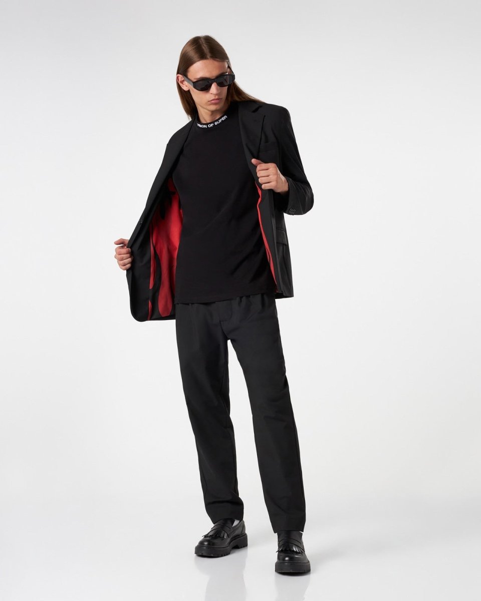 Vision Of Super BLACK BLAZER WITH INTERNAL FLAMES Spedizione Gratuita