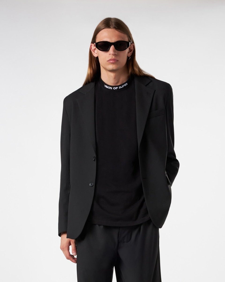 Vision Of Super BLACK BLAZER WITH INTERNAL FLAMES Spedizione Gratuita