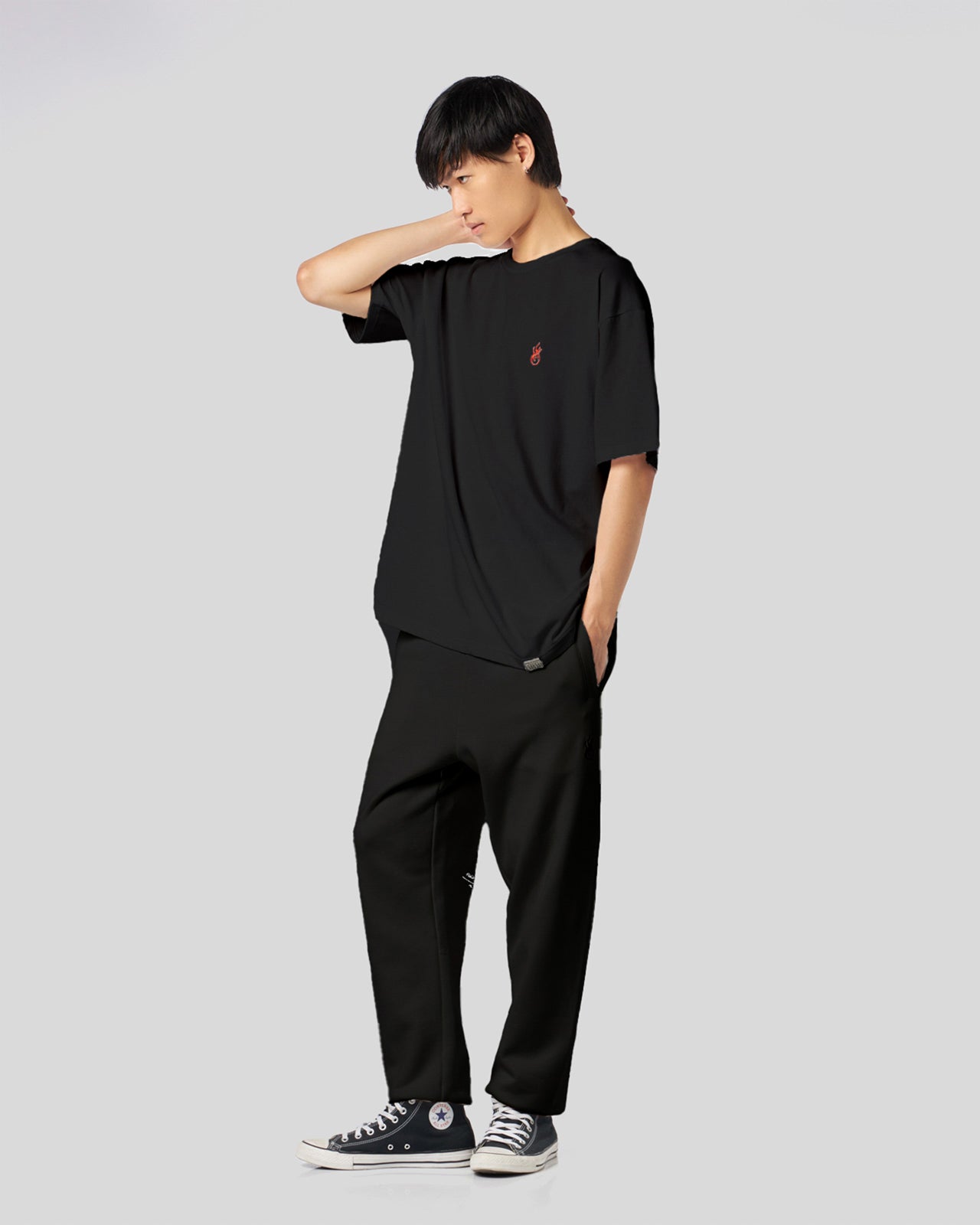 Vision Of Super BLACK PANTS WITH FLAMES LOGO Prezzo Ridotto
