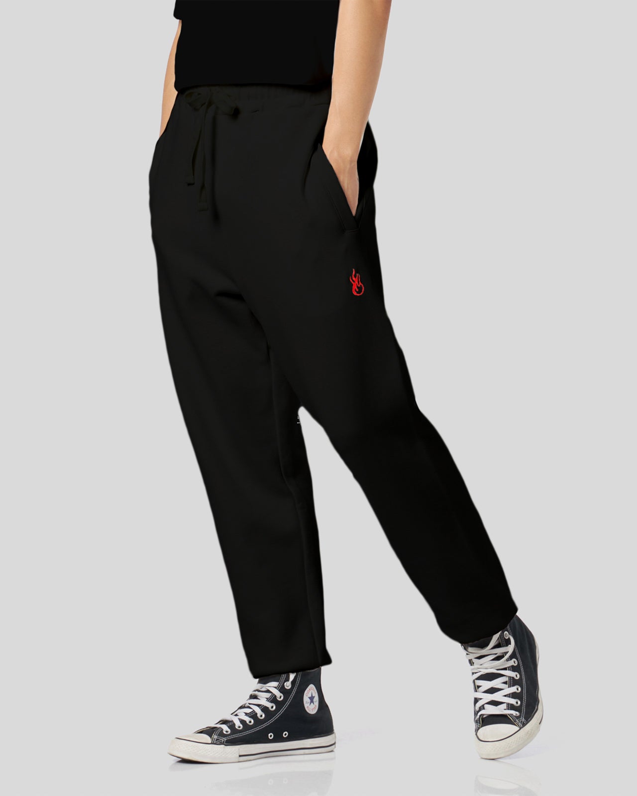 Vision Of Super BLACK PANTS WITH FLAMES LOGO Prezzo Ridotto