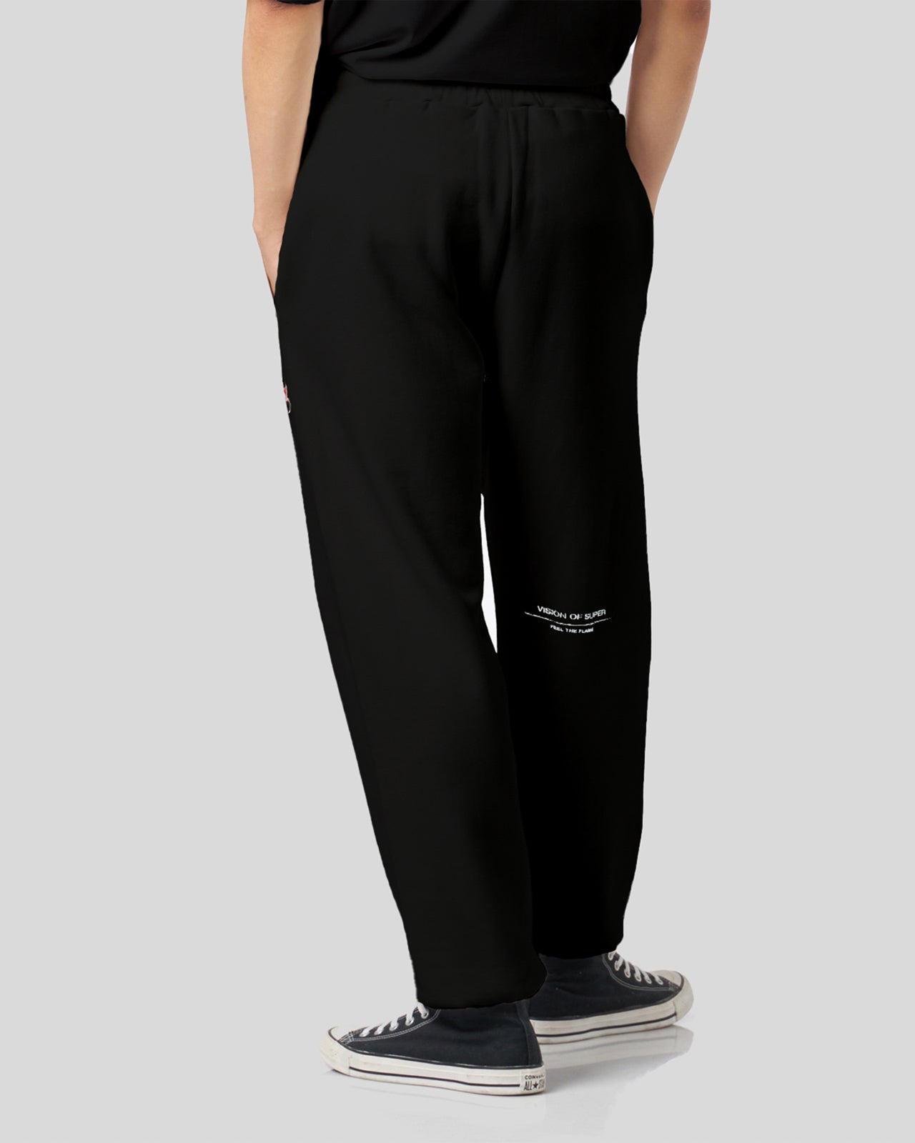 Vision Of Super BLACK PANTS WITH FLAMES LOGO Prezzo Ridotto