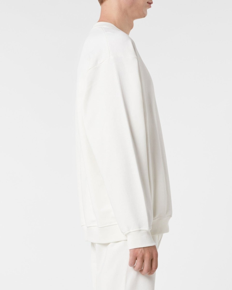 Vision Of Super OFF WHITE CREWNECK WITH EMBROIDERED FLAMING HEART Outlet