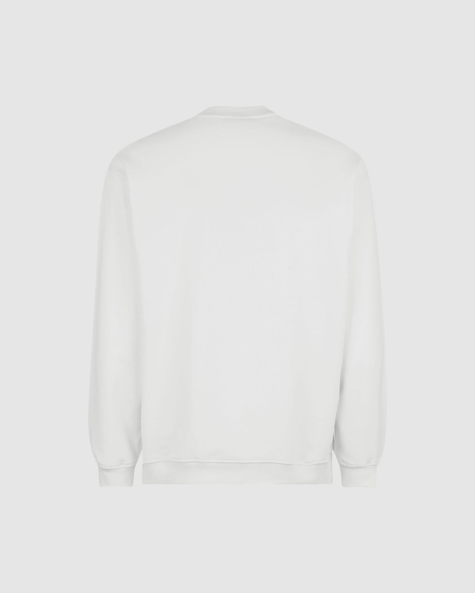 Vision Of Super OFF WHITE CREWNECK WITH EMBROIDERED FLAMING HEART Outlet