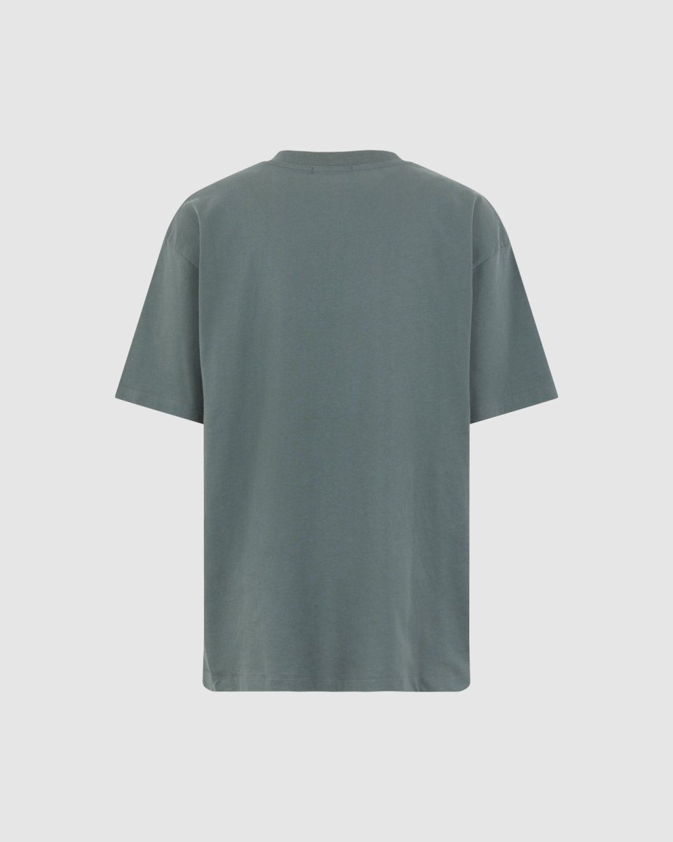 Vision Of Super BALSAM GREEN T-SHIRT WITH EMBROIDERED FLAMING HEART Saldi