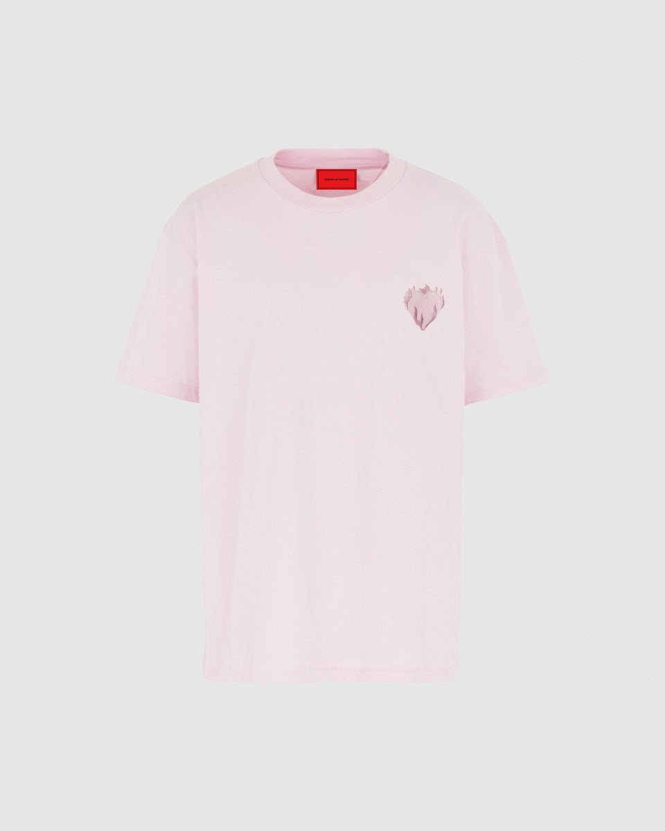 Vision Of Super PINK T-SHIRT WITH EMBROIDERED FLAMING HEART Offerte