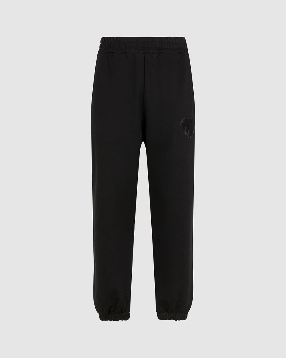 Vision Of Super BLACK PANTS WITH EMBROIDERED FLAMING HEART Hotsell