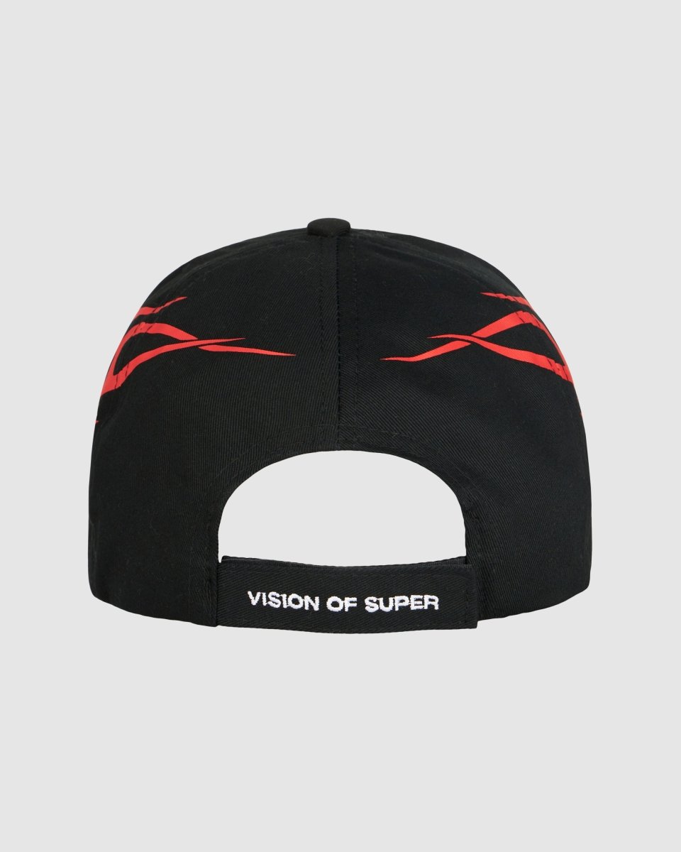 Vision Of Super BLACK CAP WITH RED TRIBAL PRINT Saldi Di Fabbrica