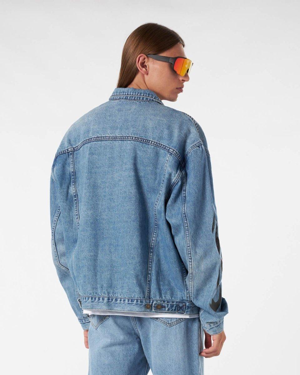 Vision Of Super BLUE DENIM JACKET WITH BLACK TRIBAL FLAMES I Più Venduti