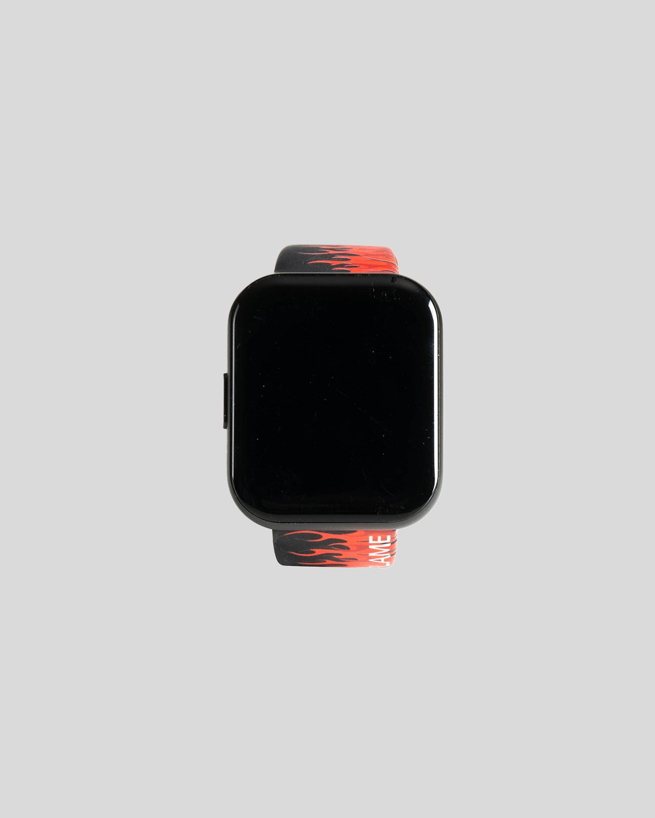 Vision Of Super BLACK SMARTWATCH WITH RED FLAMES AND WHITE LOGO Nuova