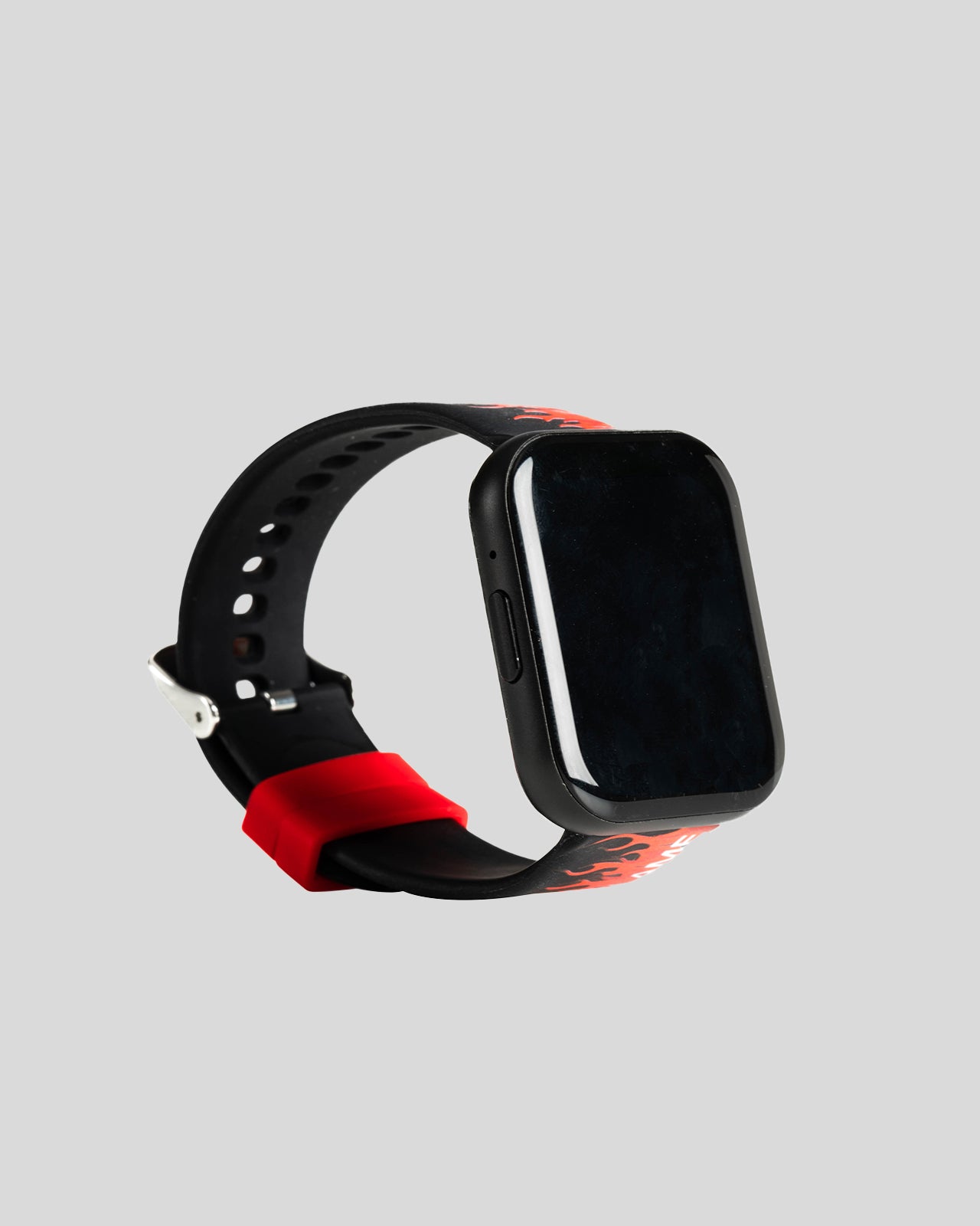 Vision Of Super BLACK SMARTWATCH WITH RED FLAMES AND WHITE LOGO Nuova