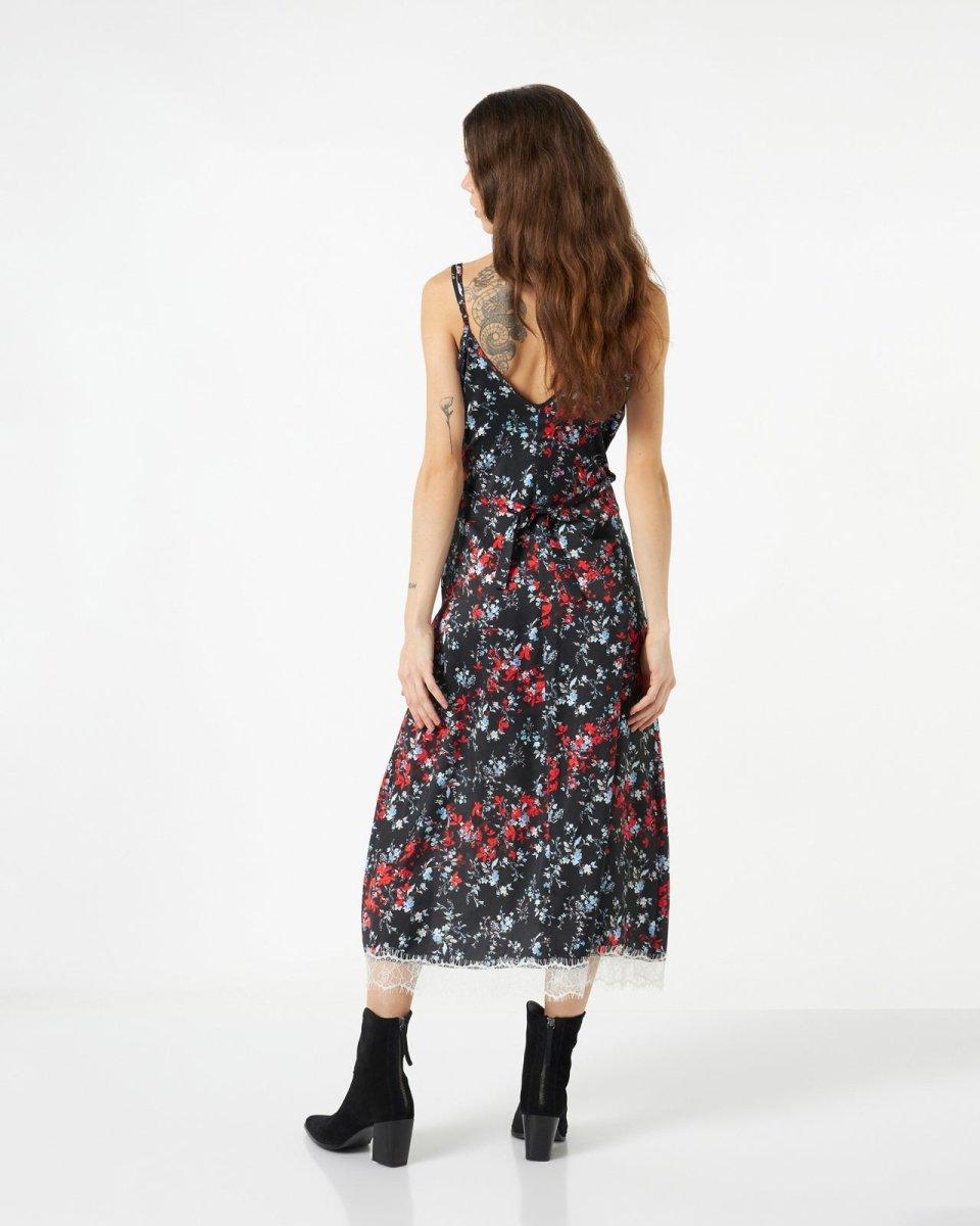 Vision Of Super FINE BLACK DRESS WITH YELLOW FLAMES Qualità